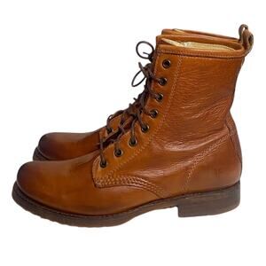 Frye Veronica Flex Combat Lace-Up Boots Caramel 8